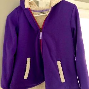 Girl's Sherpa lined Lands End hoodie